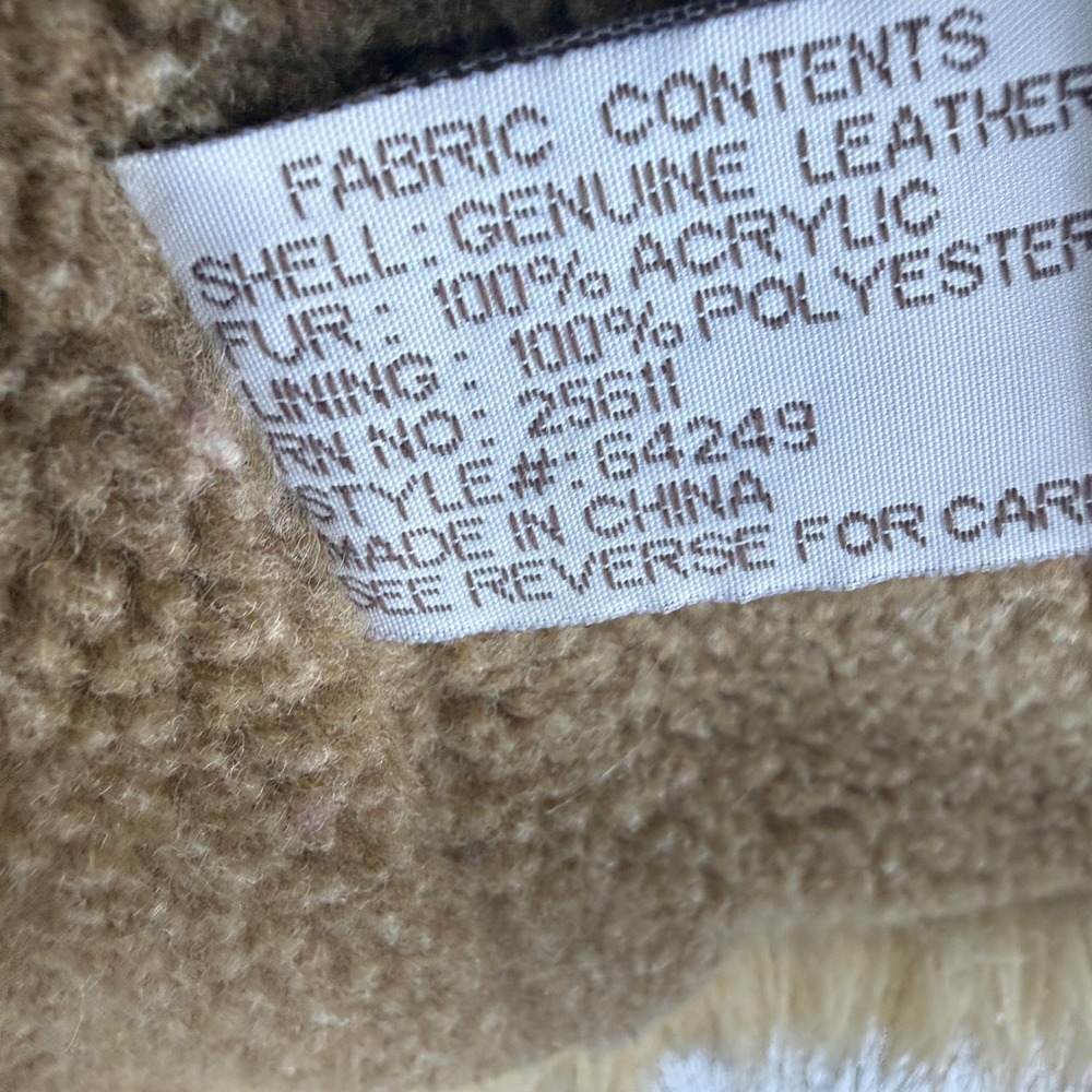 XOXO Leather Jacket Women Small Tan Faux Fur Trim Penny Lane Boho 64249 - Picture 8 of 16